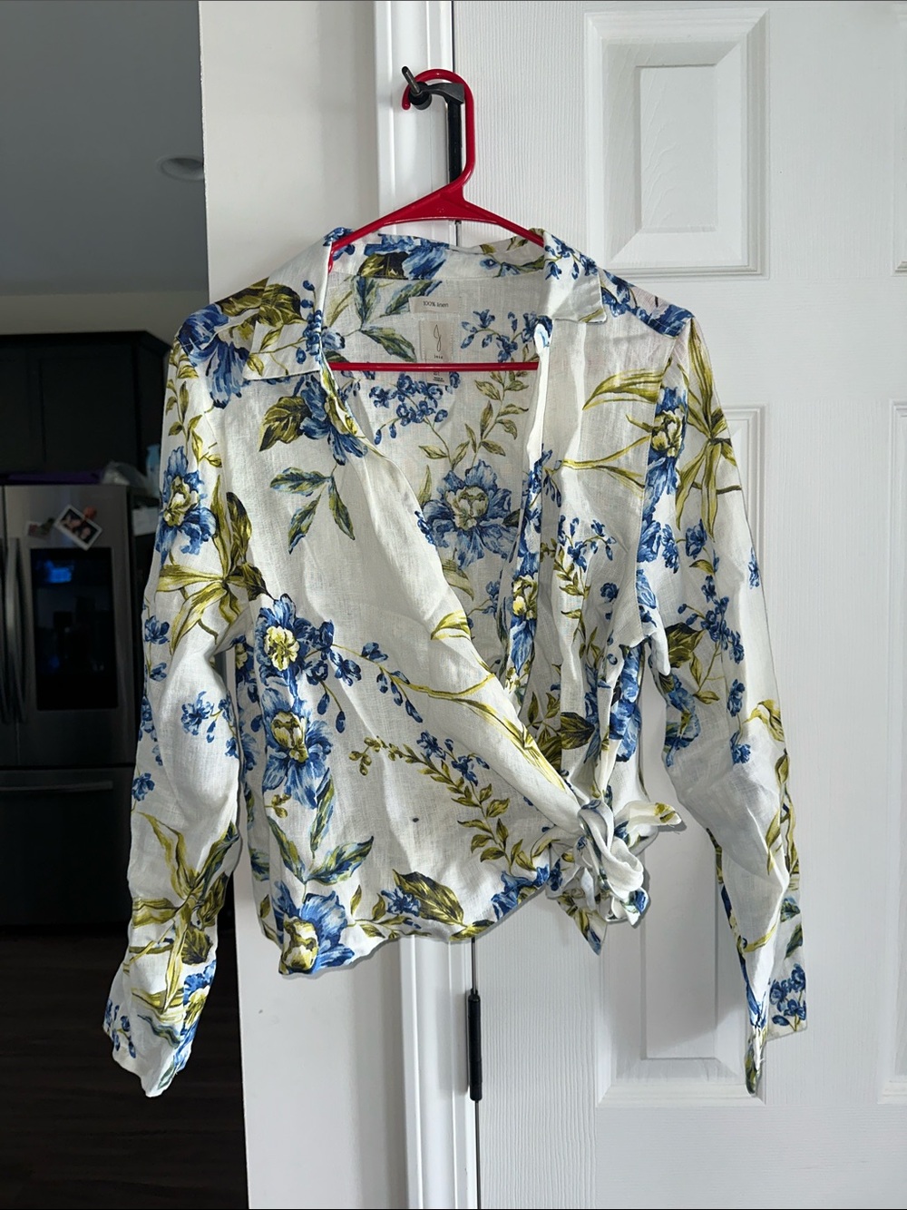 Joie Floral Wrap Shirt - 100% linen